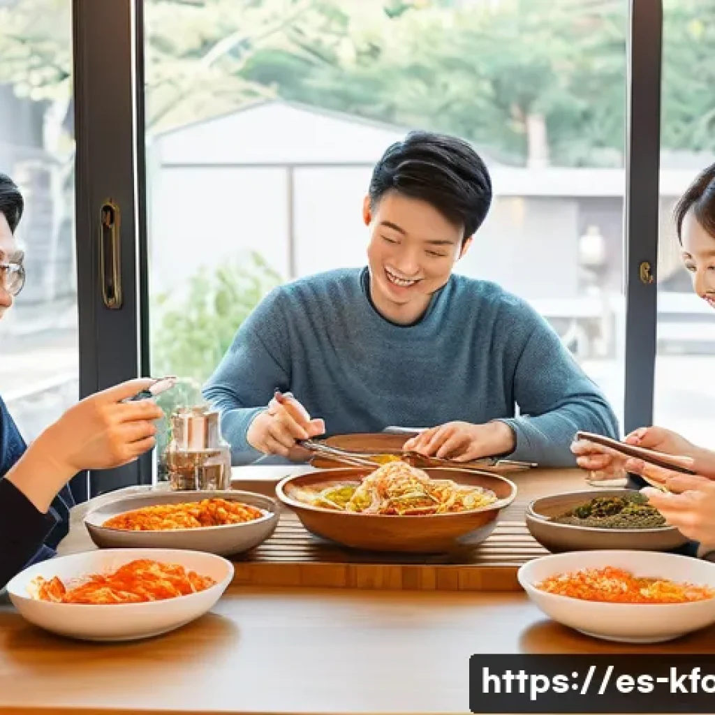 한식 김치 종류와 영양 정보 - **Prompt:** A vibrant and heartwarming scene set in a cozy, brightly lit modern kitchen with subtle ...