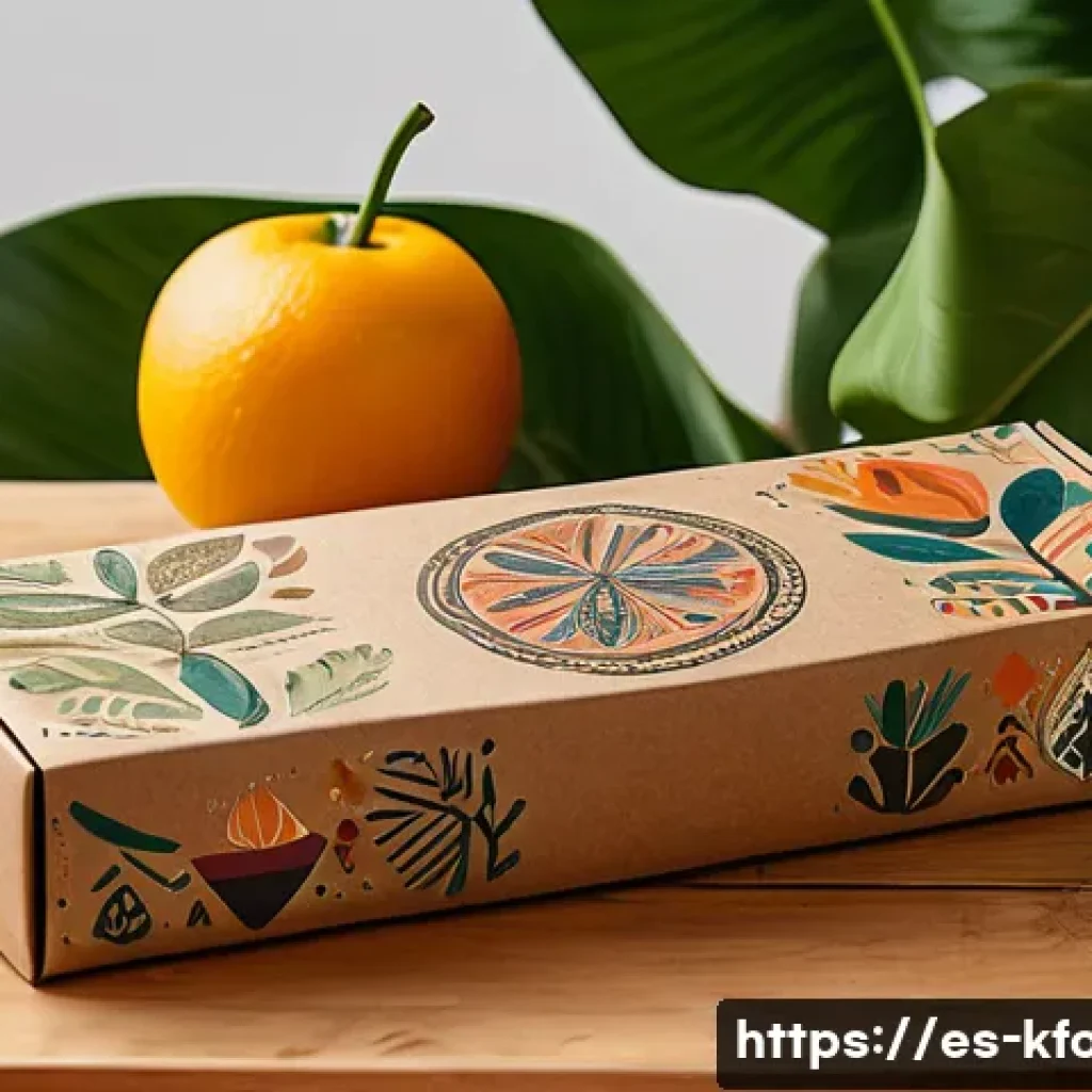 한식 밀키트 포장 디자인 트렌드 - A biodegradable food kit packaging made from recycled cardboard and natural plant fibers, featuring ...
