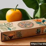 한식 밀키트 포장 디자인 트렌드 - A biodegradable food kit packaging made from recycled cardboard and natural plant fibers, featuring ...