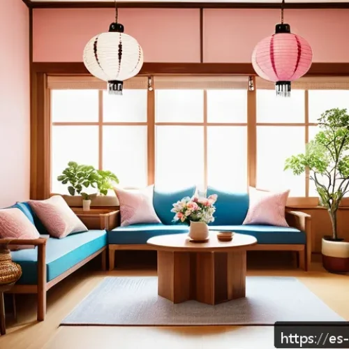 한식 테마로 꾸미는 집들이 - A cozy Korean-style living room decorated for a party, featuring traditional hanji paper lanterns gl...