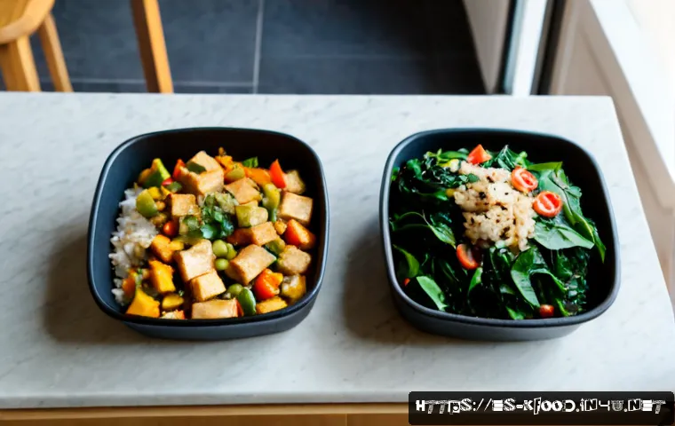 한식 반찬 밀키트 - Photorealistic overhead kitchen scene of a Korean-style side dish meal kit adapted for a Spanish hom...